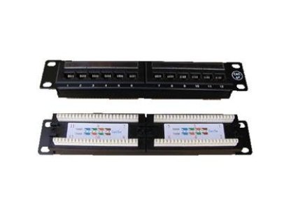 OEM Patch panel 12port Cat5E UTP 10" černý