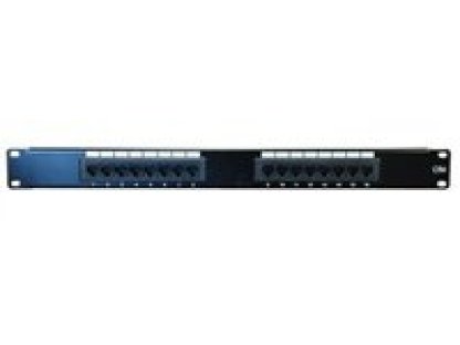 OEM Patch panel 16port Cat5E UTP 19" černý
