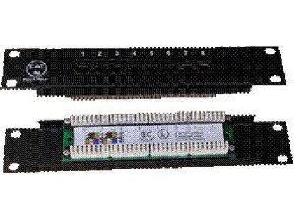 OEM Patch panel 8port Cat5E UTP 10" černý