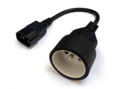 OEM prodlužovací kabel s 1 zásuvkou pro připojení do UPS, 30cm, redukce IEC320 C14 na CEE 7/5 (CSN-UPS-23)