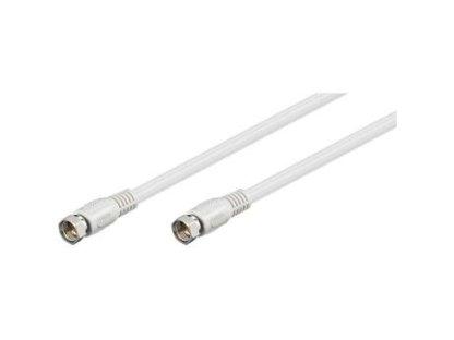 OEM satelitní kabel, F-F, M/M, 0,3m, bílý (AK-SAT-0003-S)