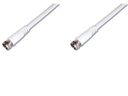 OEM satelitní kabel, F-F, M/M, 1,5m, bílý (AK-SAT-001-S)