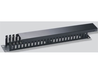 OEM vyvazovací panel 19"1U kov Lišta průchozí černý