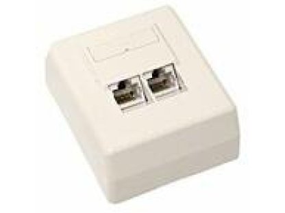 OEM zásuvka na omítku 2xRJ45 UTP Cat5e white