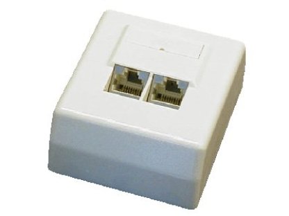 OEM zásuvka na omítku 2xRJ45 UTP Cat6 white