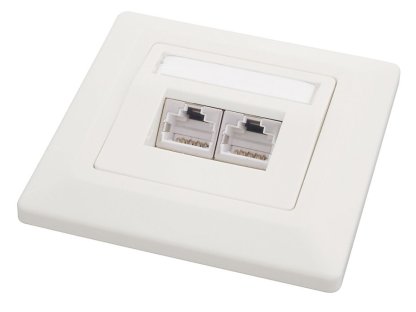 OEM zásuvka pod omítku 2xRJ45 STP Cat5e white (SZRJZ-4)