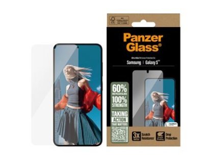PANZERGLASS - Ochrana obrazovky pro mobilní telefon, ultra široký tvar, sklo pro Samsung Galaxy S25 (PGRNUWFG38388)