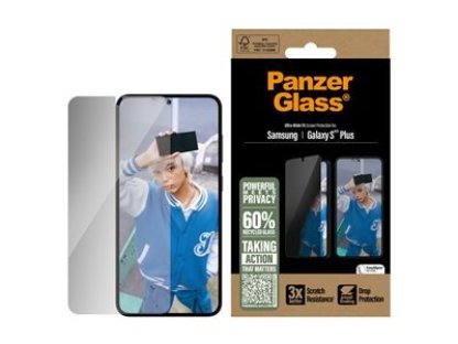 PANZERGLASS Privacy - Ochrana obrazovky pro mobilní telefon, ultra široký tvar, sklo s bezpečnostním filtrem, dvoucestné, pro Samsung Galaxy S25+ (PGRPUWFG37942)