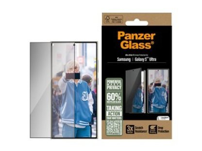 PANZERGLASS Privacy - Ochrana obrazovky pro mobilní telefon, ultra široký tvar, sklo s bezpečnostním filtrem pro Samsung Galaxy S25 Ultra (PGRPUWFG38488)
