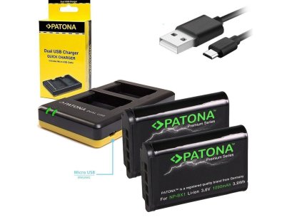 PATONA nabíječka Foto Dual Quick Sony NP-BX1 + 2x baterie 1090mAh USB (PT1974B)