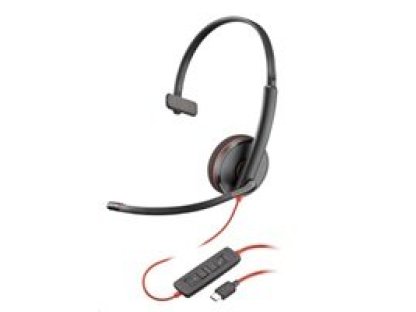 POLY Blackwire 3210 USB-C/A adaptér, mono (bulk), černý kabel (8X2J8A6)