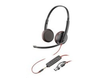 POLY Blackwire 3225 náhlavní souprava, 3.5 mm jack + USB-C/A adaptér, stereo (bulk) (8X229AA)