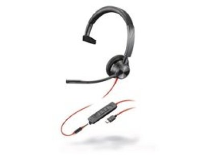 POLY Blackwire 3315 MS Teams náhlavní souprava, 3.5 mm jack + USB-C/A adaptér, mono (8X218AA)