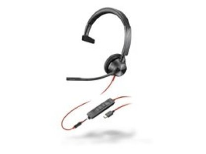POLY Blackwire 3315 náhlavní souprava, 3,5 mm jack, USB-C, mono (76J14AA)