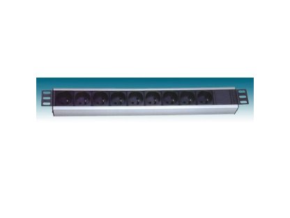 PremiumCord 19" PDU, 1U, 9x230V, 2m kabel Euro vidlice (PDU-F10G09)
