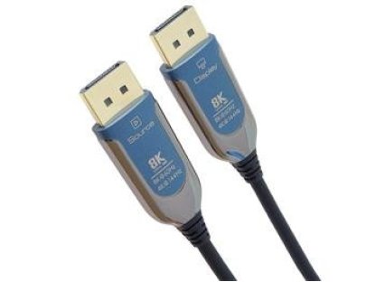 PREMIUMCORD 8K Optický DisplayPort 1.4 přípojný kabel M/M, zlacené konekt. 50m (kport12-50)