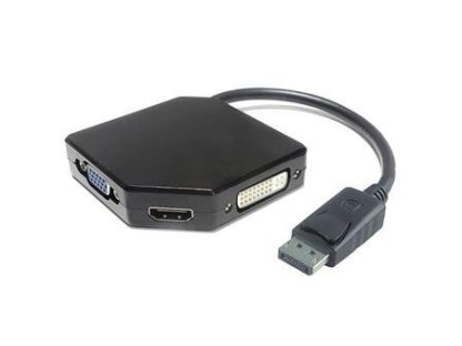 PREMIUMCORD adaptér DisplayPort-HDMI+DVI+VGA, M/F+F+F (kportad14)