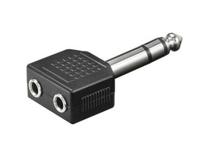 PREMIUMCORD adaptér Jack 6.3-2x Jack 3.5, M/2xF (kjr-03)