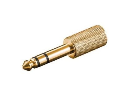 PREMIUMCORD adaptér Jack 6.3-Jack 3.5, M/F, zlacený (kjr-31)
