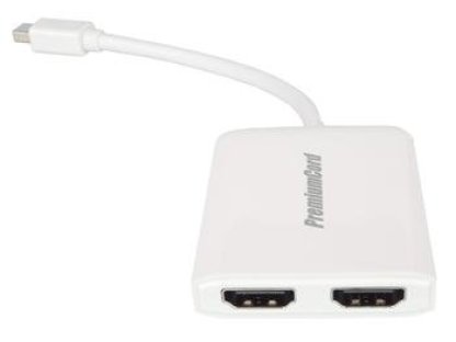 PREMIUMCORD adaptér Mini DisplayPort-2xHDMI, M/2xF (kportadm12)