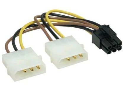 PREMIUMCORD adaptér napájecí, 2xMolex 5.25"-PCI-E 6pin, 2xM/M (kn-9)