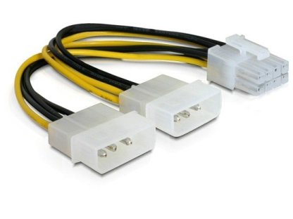 PREMIUMCORD adaptér napájecí, 2xMolex 5.25"-PCI-E 8pin, 2xM/M (kn-13)