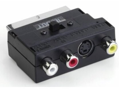 PREMIUMCORD adaptér SCART-S-Video+3xCINCH, M/F+3xF, přepínač IN/OUT (kjsa-01)