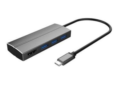 PREMIUMCORD adaptér USB 3.1, C-HDMI+3xA, M/F+3xF, hliníkový (ku31hdmi06)