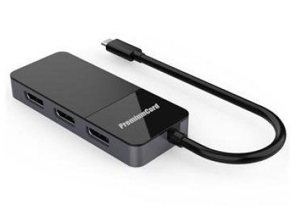 PREMIUMCORD adaptér USB-DisplayPort 1.4, C-3xDisplayPort, M/3xF (ku31dp08)