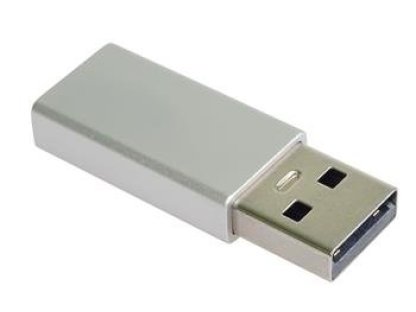 PREMIUMCORD Adaptér USB2.0 A male - USB-C female, stríbrné hliníkové pouzdro (kur31-33)