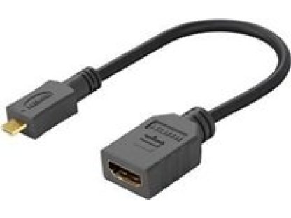 PremiumCord Flexi adaptér HDMI Typ A samice - micro HDMI Typ D samec pro ohebné zapojení 13cm (kphdma-35)