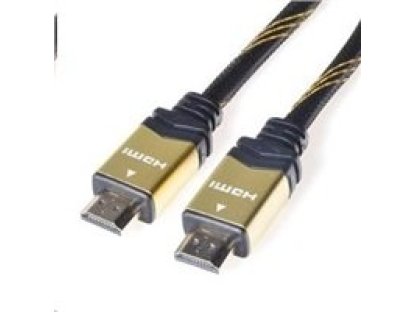 PREMIUMCORD Gold kabel HDMI-HDMI, M/M, propojovací, 1,5, černozlatý, v1.4 (kphdmet015)