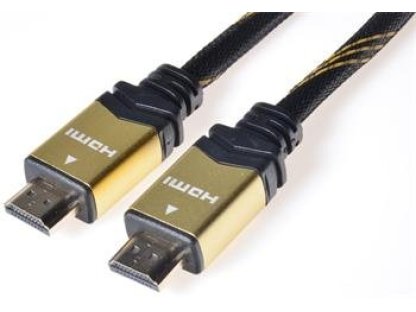 PREMIUMCORD Gold kabel HDMI-HDMI, M/M, propojovací, 3m, černozlatý, v1.4 (kphdmet3)