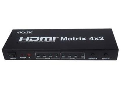 PREMIUMCORD HDMI matrix switch 4:2,s audiem, rozlišení 4Kx2K (khswit42b)