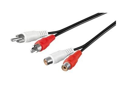 PREMIUMCORD kabel 2xCINCH-2xCINCH, 2xM/2xF, prodlužovací, 15m, černý (kjackcmf2-15)