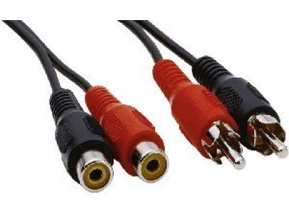 PREMIUMCORD kabel 2xCINCH-2xCINCH, 2xM/2xF, prodlužovací, 2m, černý (kjackcmf2-2))