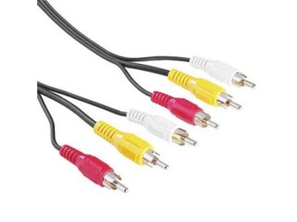 PREMIUMCORD kabel 3xCINCH-3xCINCH, 3xM/3xM, propojovací, 2m, černý (kjackcmm3-2)