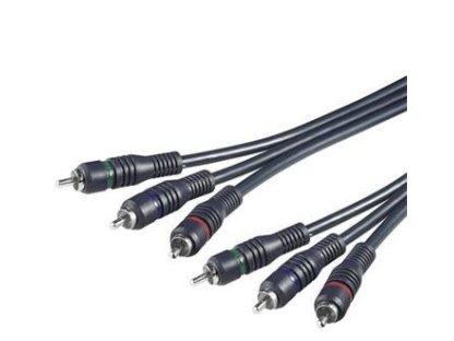 PREMIUMCORD kabel 3xCINCH-3xCINCH, 3xM/3xM, propojovací, 2m, černý (kjackcmm3hq-2)