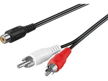 PREMIUMCORD kabel CINCH-2xCINCH, F/2xM, 0,2m (kjackcy2-02)