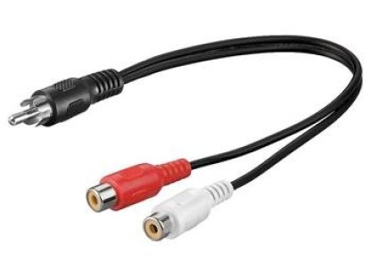 PREMIUMCORD kabel CINCH-2xCINCH, M/2xF, 0,2m (kjackcy1-02)