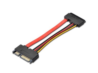 PREMIUMCORD kabel datový a napájecí SATA, SATA 22 pin-SATA 22 pin, M/F, prodlužovací, 0,15m (kfsa-22)