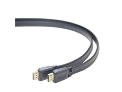 PREMIUMCORD kabel HDMI-HDMI, M/M, propojovací, 1m, černý, plochý, v1.4 (kphdmep1)