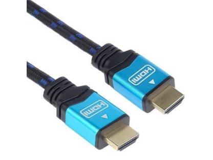 PREMIUMCORD kabel HDMI-HDMI, M/M, propojovací, 2m, černý, opletený, v2.0b (kphdm2m2)