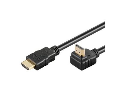 PREMIUMCORD kabel HDMI-HDMI pravoúhlý, M/M, propojovací, 2m, černý, v1.4 (kphdmea2)
