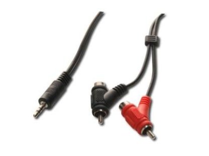 PREMIUMCORD kabel Jack 3.5-2xCINCH+2xCINCH, M/M+F, propojovací, 2m, černý (kjackcina2)