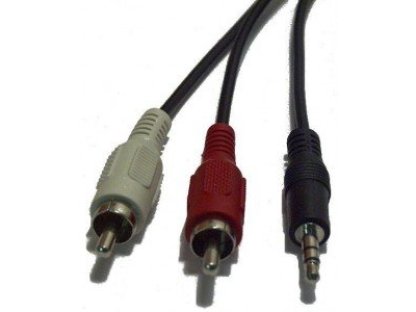 PREMIUMCORD kabel Jack 3.5-2xCINCH, M/2xM, propojovací, 2m, černý (kjackcin)