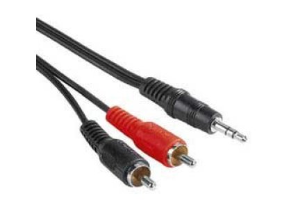 PREMIUMCORD kabel Jack 3.5-2xCinch, M/M, propojovací, 3m, černý (kjackcin3)