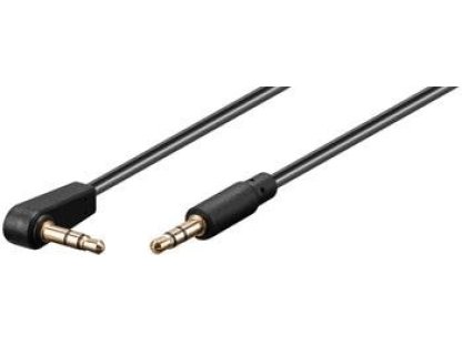 PREMIUMCORD kabel Jack 3.5-Jack 3.5 pravoúhlý, M/M, propojovací, 0,5m, černý (kjackmm05-90)