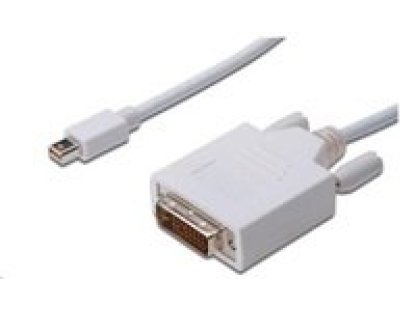 PREMIUMCORD kabel Mini DisplayPort-DVI, M/M, propojovací, 1m, bílý (kportadmk02-01)