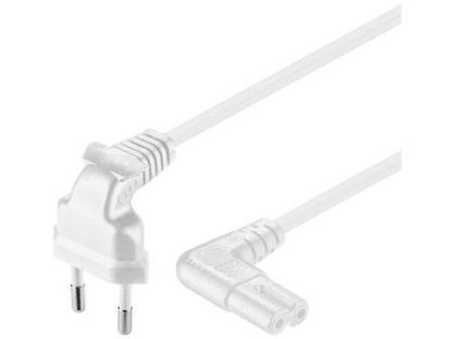 PREMIUMCORD kabel napájecí 230V 2pin, 0,75m, černý, se zahnutými konektory (kpspm07-90w)